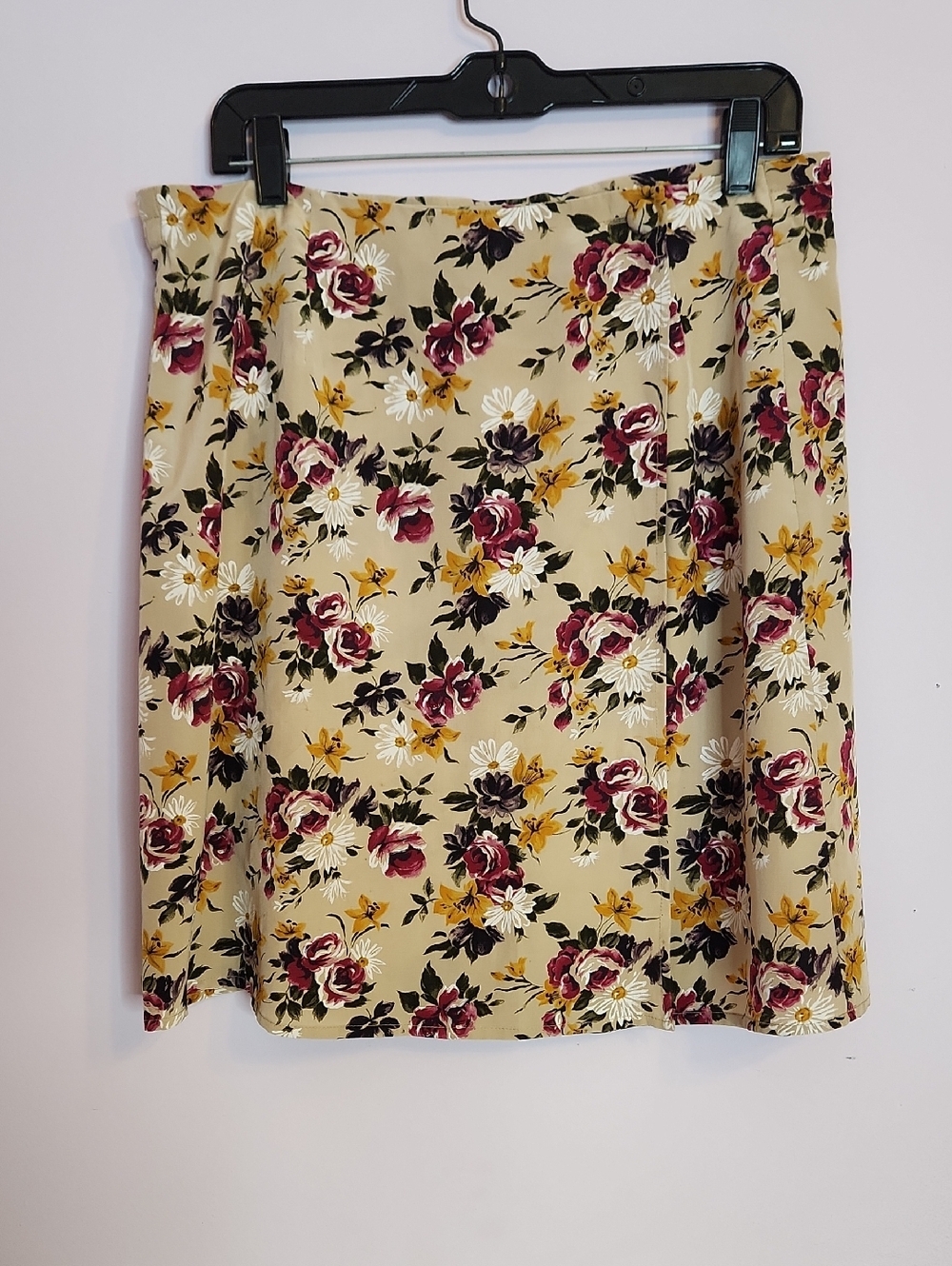 CHELSEA CAMBELL 100% Silk Floral Print A-Line Skirt, size 12P